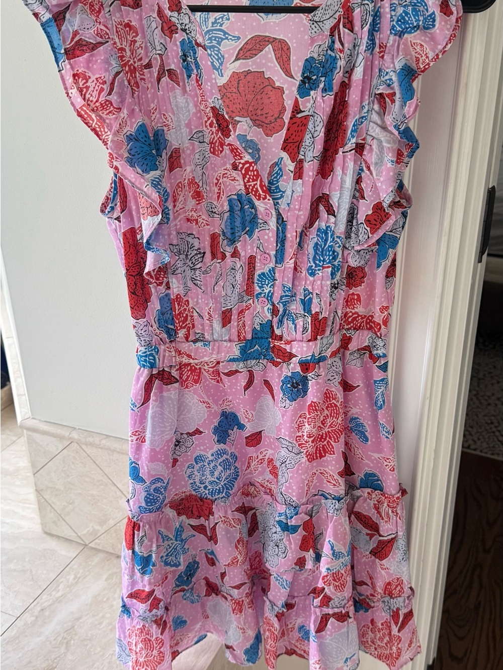 Bb Dakota Pink Floral Ruffle Dress - Casual Summer Dress
